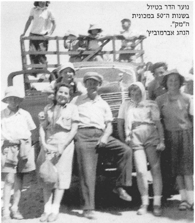 נוער הדר בטיול בשנות ה-50 במכונית ה